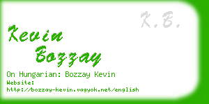 kevin bozzay business card